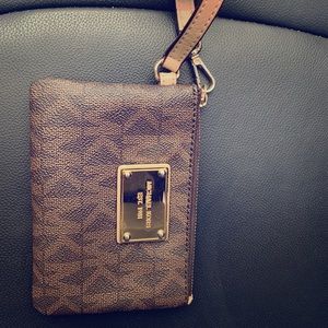 MK leather wristlet